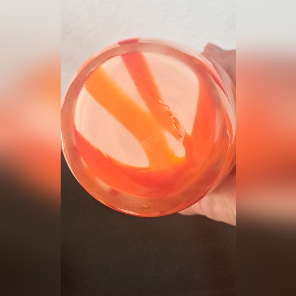 Vintage Murano Style Orange and White Bent Neck  Art Glass - Picture 5 of 5
